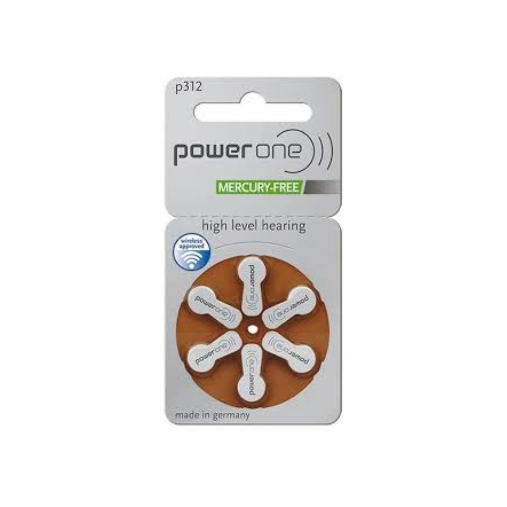 Pilhas para aparelhos auditivos Power One p312