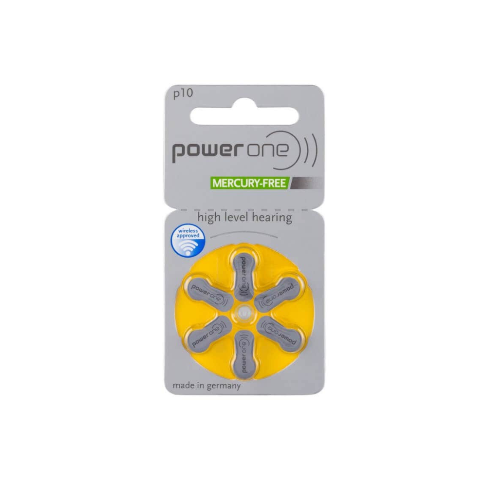 Pilhas auditivas Power One p10